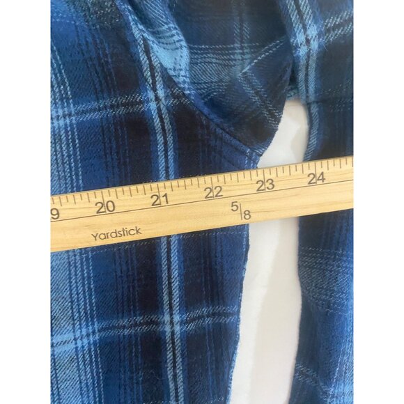 Jachs Mens Heritage Flannel Shirt Size L Blue Plaid Heavyweight Cotton Outdoors - Picture 7 of 10